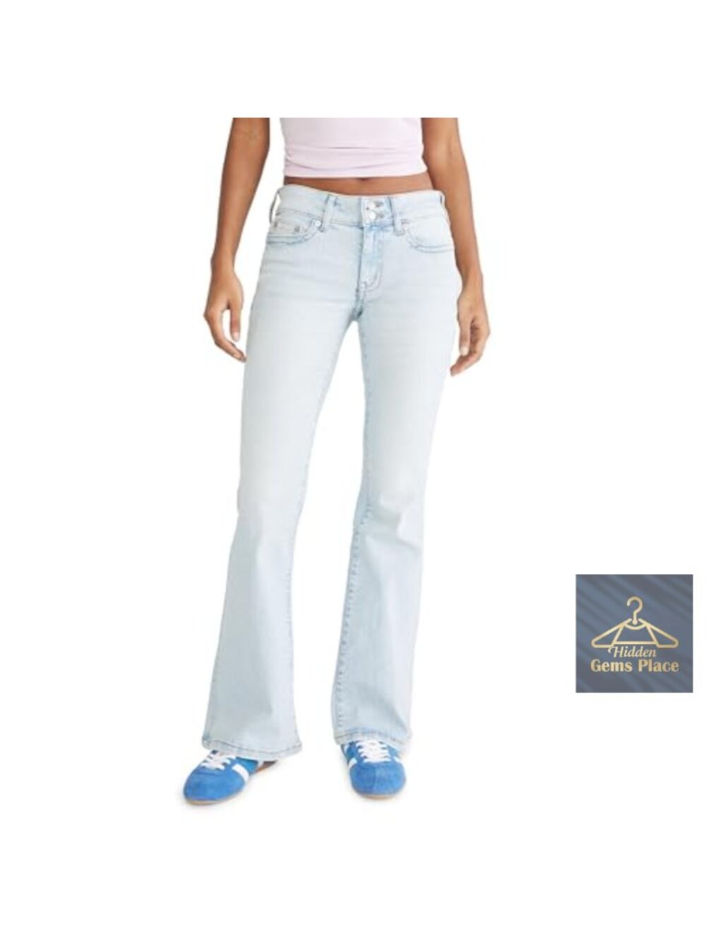 Women's Low Rise Flare Jeans Comfort Stretch Recycled Cotton